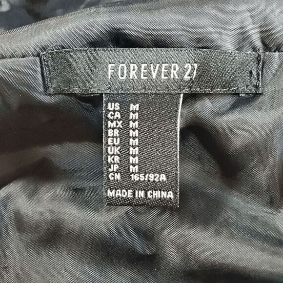 FOREVER 21 Jacket Womens Medium Black Red Check Mesh Windbreaker Hood 1/4 Zip - Picture 2 of 11